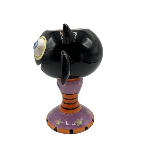 Halloween Vampire Bat Figural Candy Dish Goblet 3D Eyes Ceramic 2022 TDC Decor - Picture 3 of 8